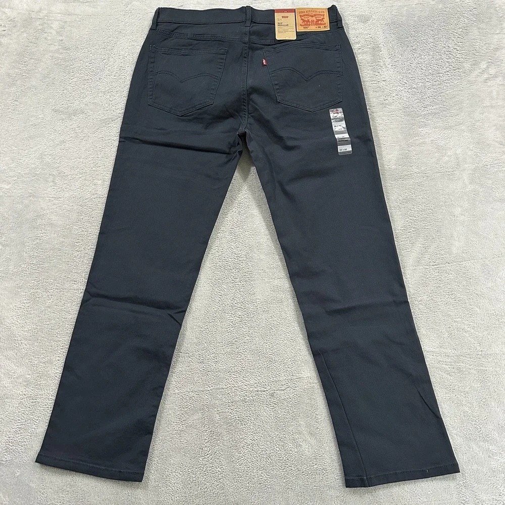 Levi's 505 Jeans Men's 36x32 Straight Mid Rise Premium Soft Twill Navy Blue NWT